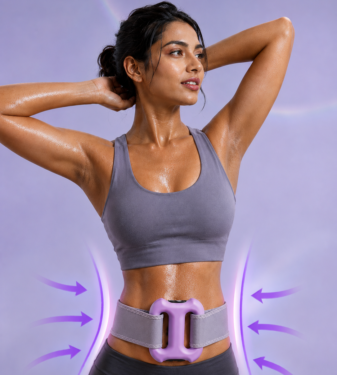 Riva SculptPro™ Double-Rod Vibration Massage Belt | 5-Level Core Toning & Fascia Massager | 3 Smart Frequency Modes | USB Rechargeable