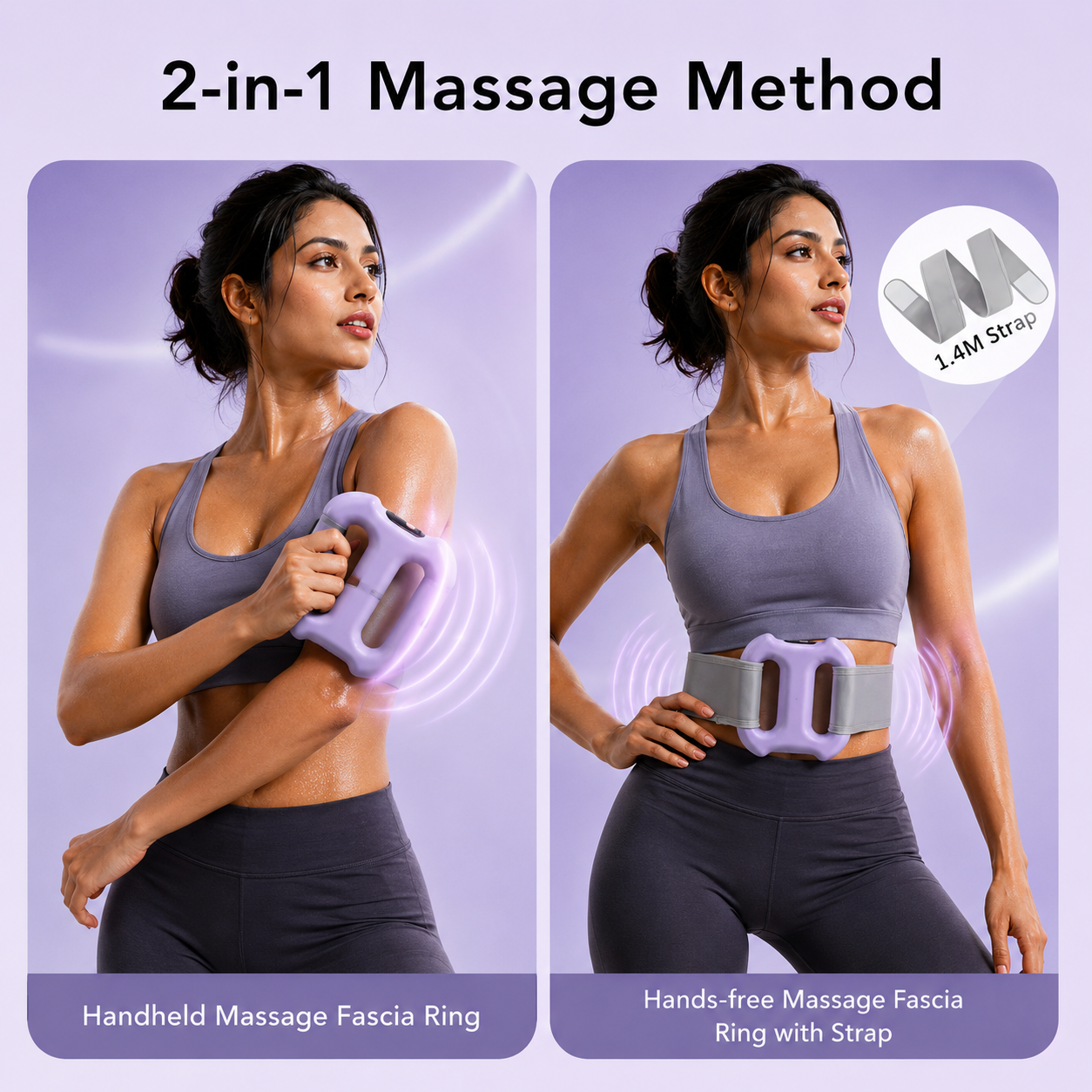 Riva SculptPro™ Double-Rod Vibration Massage Belt | 5-Level Core Toning & Fascia Massager | 3 Smart Frequency Modes | USB Rechargeable