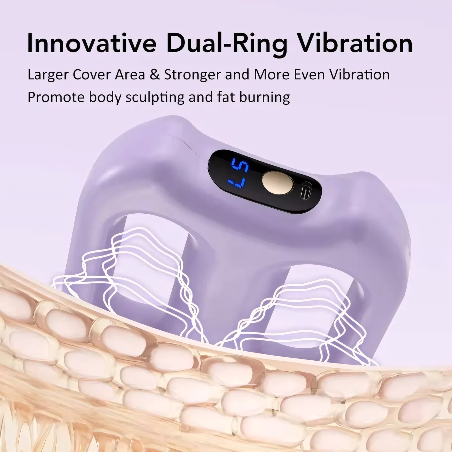 Riva SculptPro™ Double-Rod Vibration Massage Belt | 5-Level Core Toning & Fascia Massager | 3 Smart Frequency Modes | USB Rechargeable